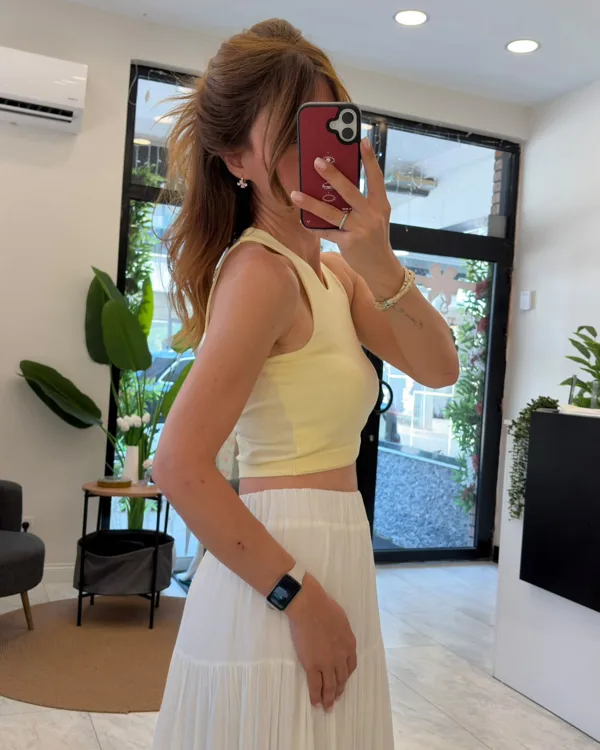 Esnek Fitilli Crop Bluz