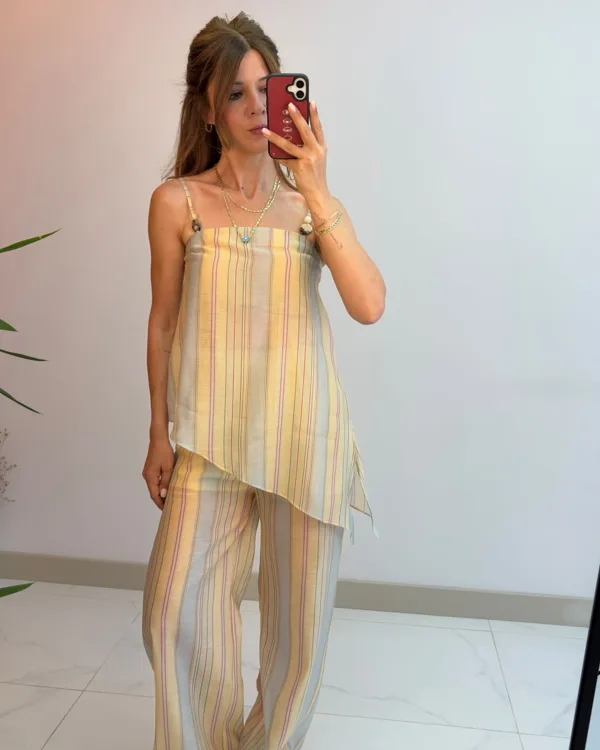Solea Çizgili Askılı İkili Takım
