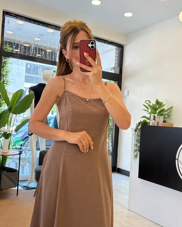 Tencel Elbise Vizon