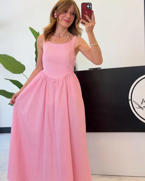 Pembe Pötikare Elbise