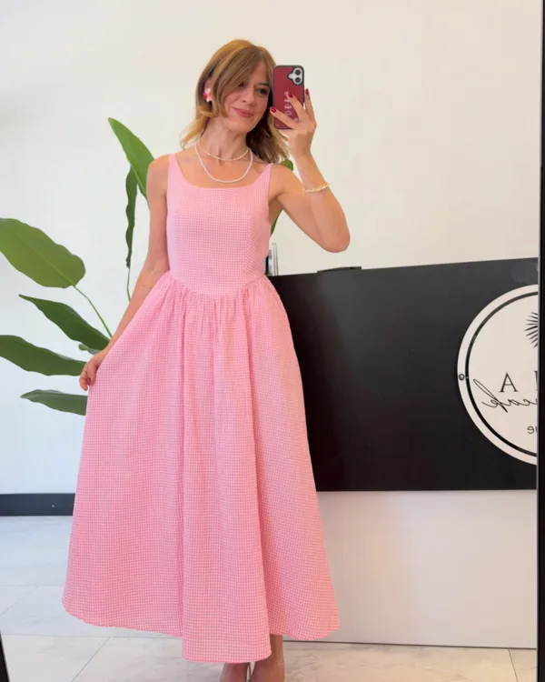 Pembe Pötikare Elbise