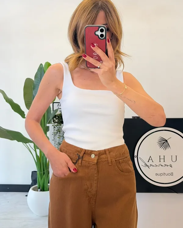 %100 Cotton Tencel Jean Kiremit Kahve