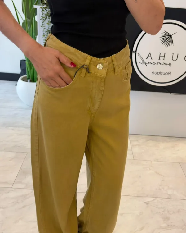 %100 Cotton Tencel Jean Olive