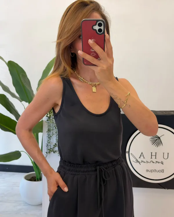 Şortlu Modal Takım Siyah
