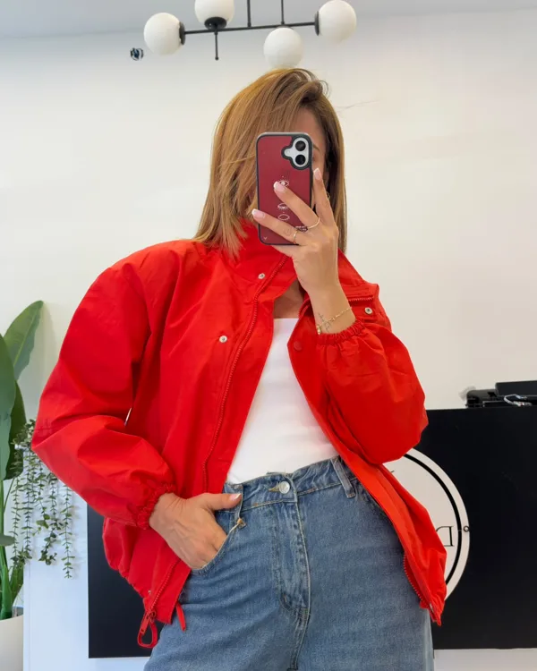 Marka Model Bomber Ceket Kırmızı