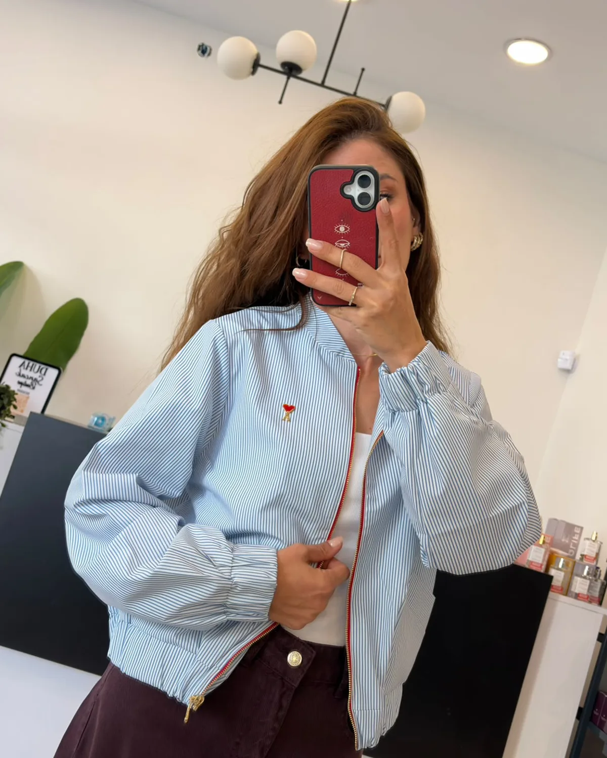 Marka Model Bomber Ceket Mavi Çizgili