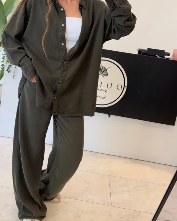 %100 Tencel Jean Takım Haki