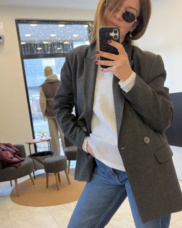 Antrasit blazer ceket