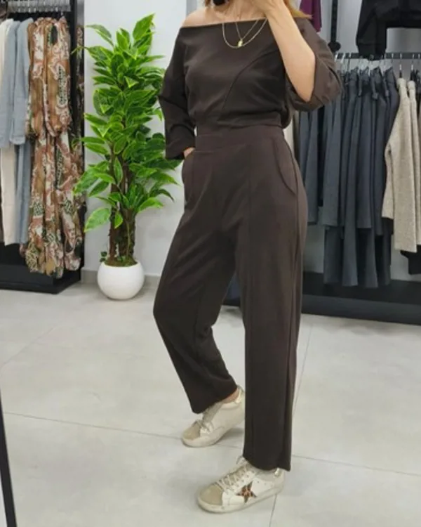 Modal Takım Kayık Yaka