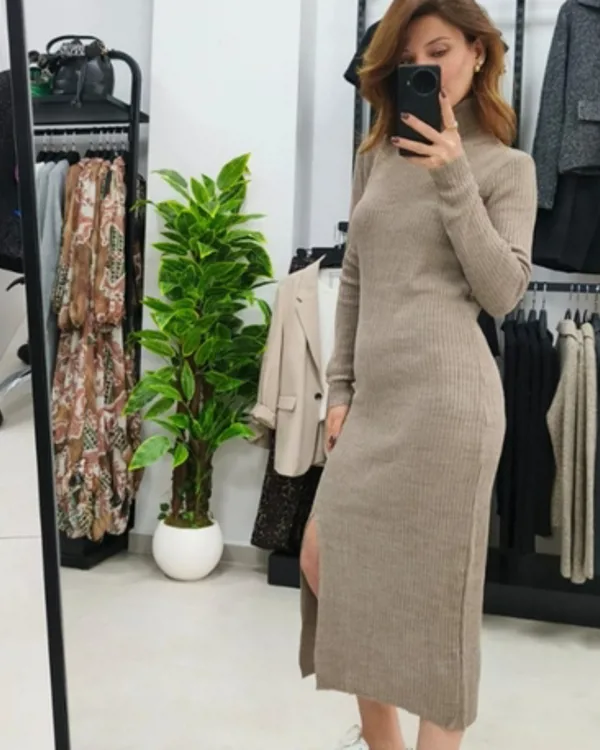 Balıkçı Yaka Triko Elbise